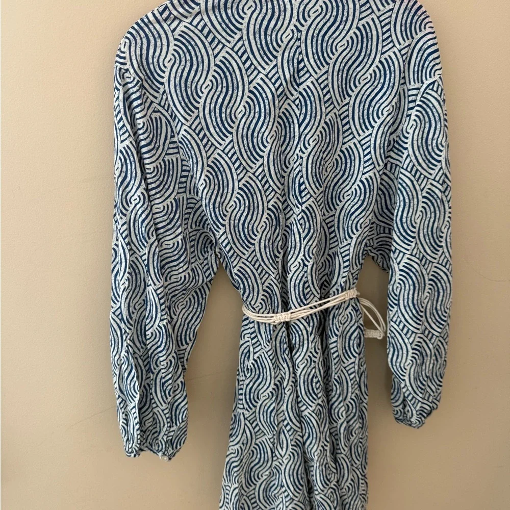 H&M Blue and White Long Sleeve Dress - Picture 2 of 8